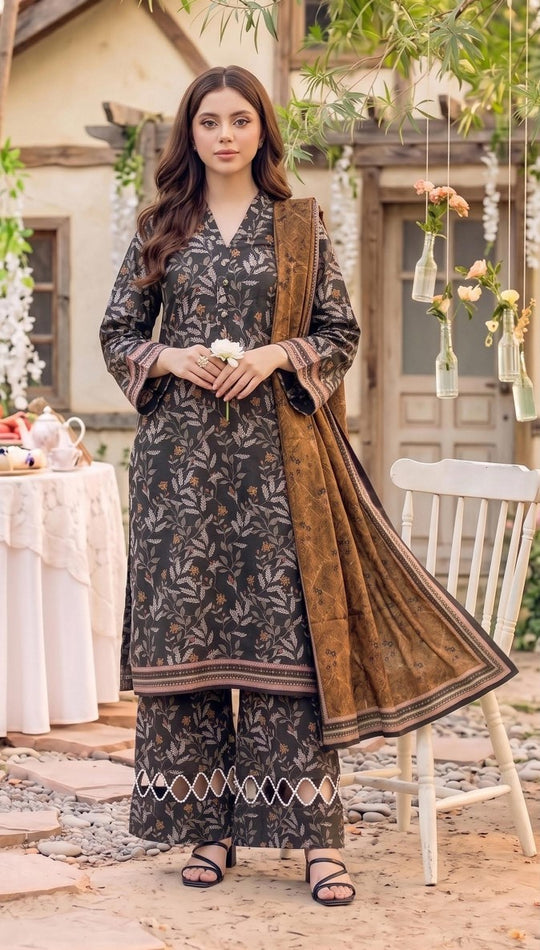 Safina Premium Printed Viscose 3-Piece Unstitched Suit