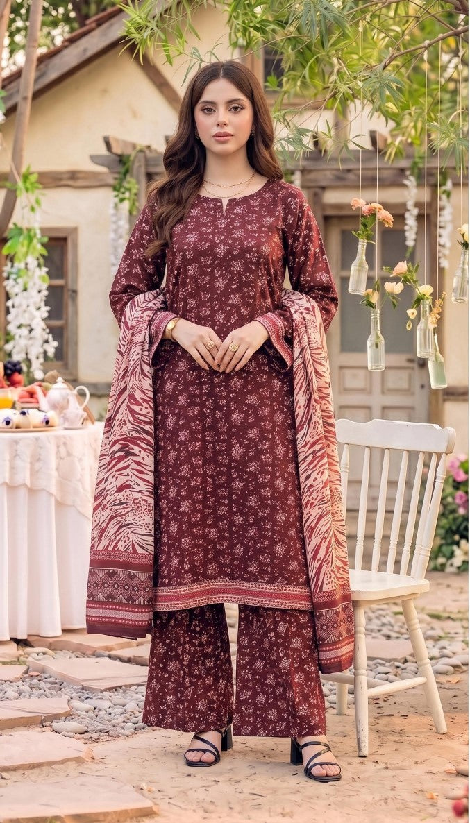 Safina Premium Printed Viscose 3-Piece Unstitched Suit