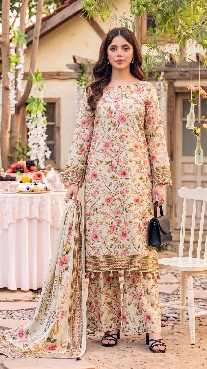 Safina Premium Printed Viscose 3-Piece Unstitched Suit