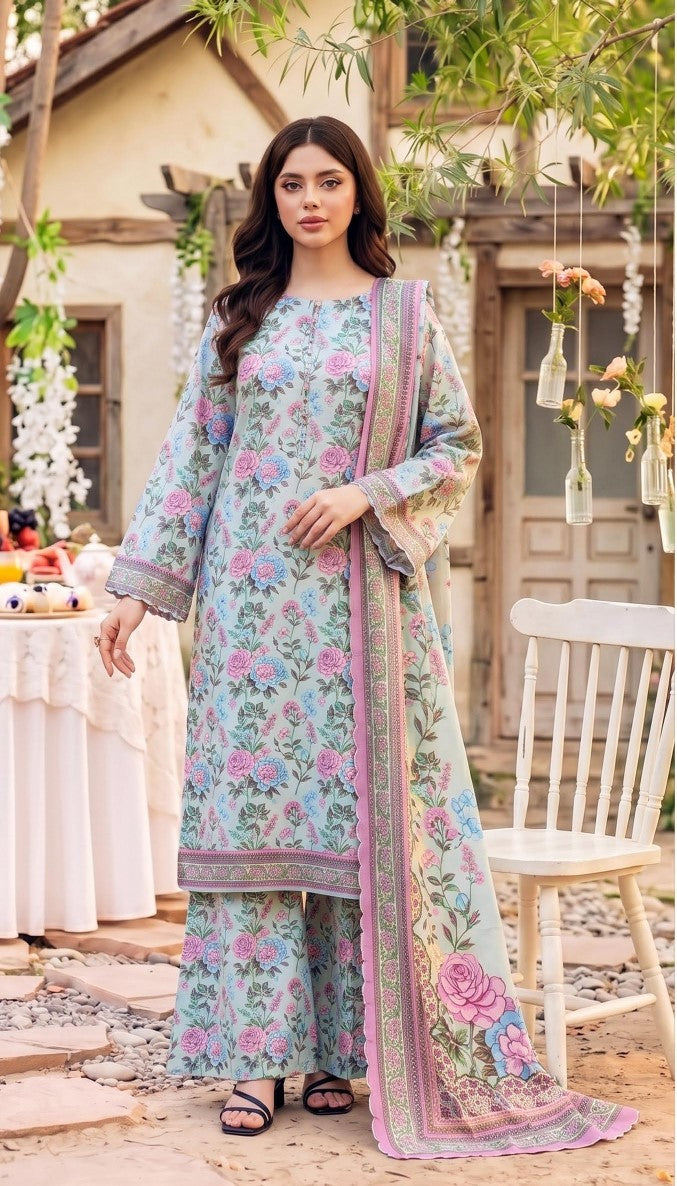 Safina Premium Printed Viscose 3-Piece Unstitched Suit
