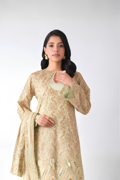 Bareeze Printed Karandi 3-Piece Suit