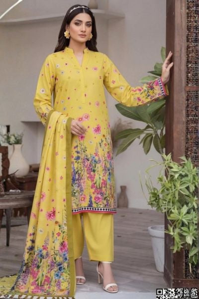 Mashaim Printed Khaddar | Digital Printed 3-Piece Khaddar Suit