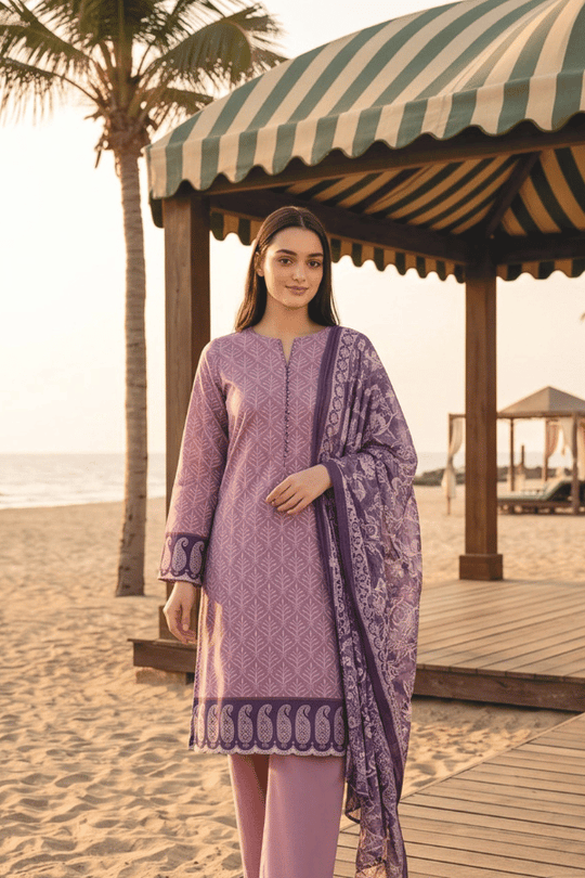 Zesh Digital Printed Cambric Cotton 3 Piece Unstitched Suit