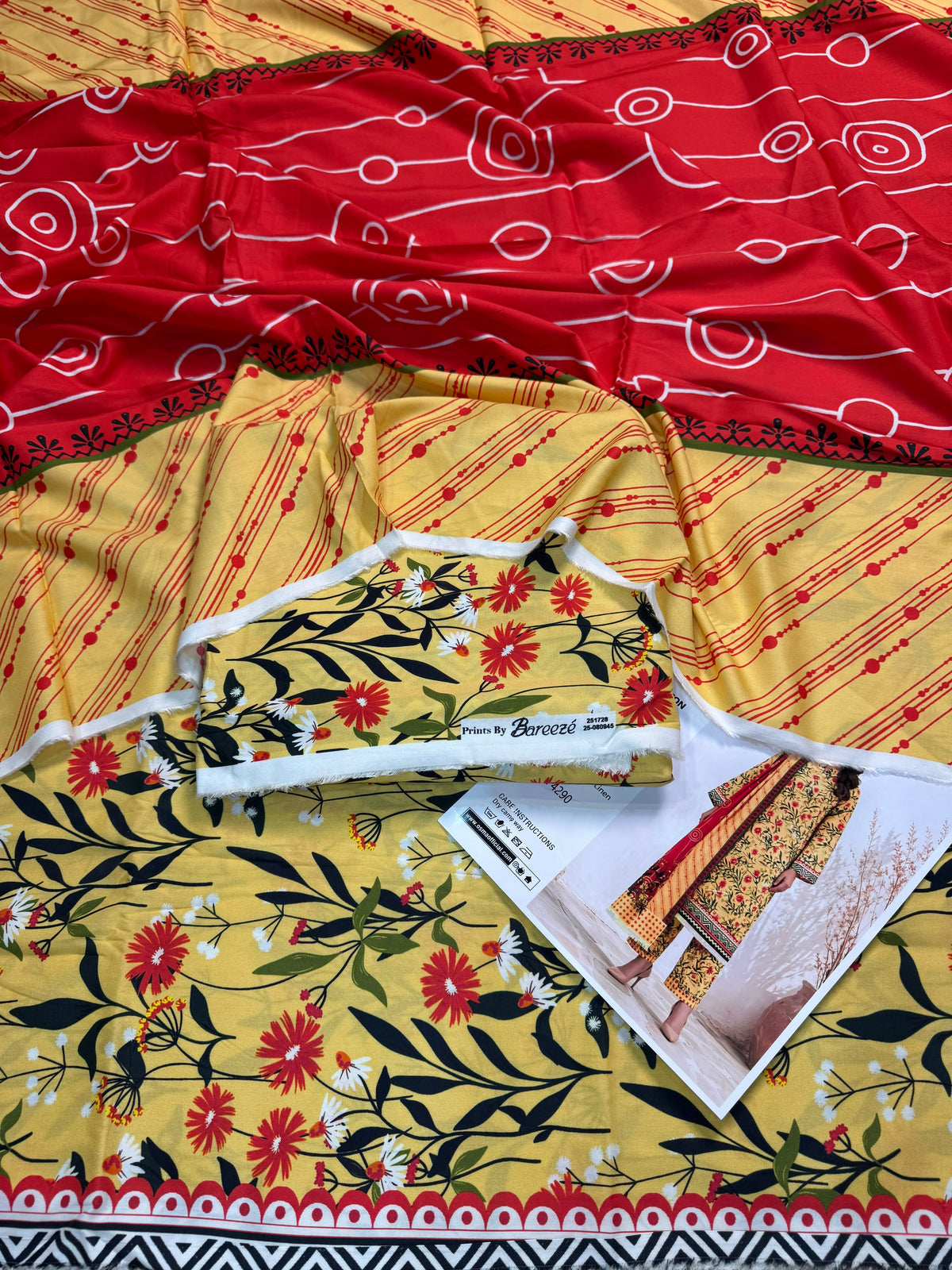BAREEZE Premium Printed Linen 3-Piece Suit