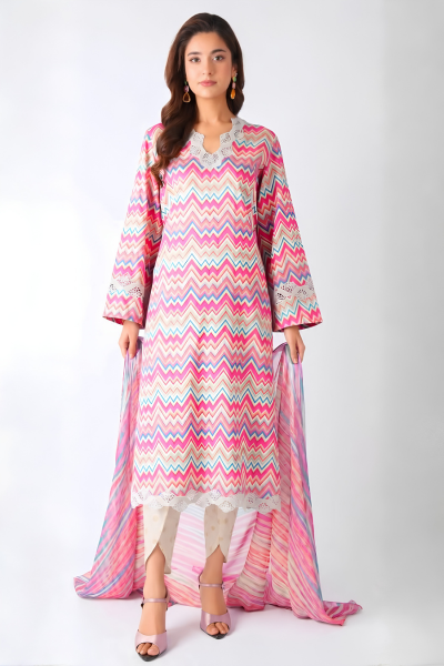 Bareeze Printed Karandi 3-Piece Suit