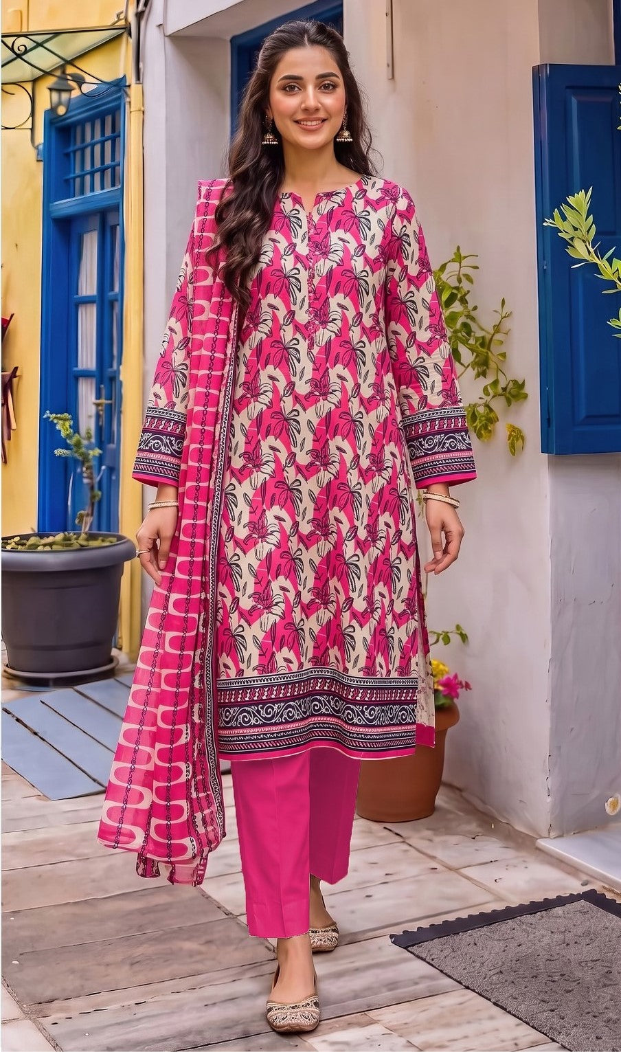 Khaadi Printed Khaddar 3-Piece Suit
