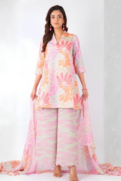 Bareeze Printed Karandi 3-Piece Suit