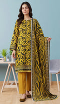 Khaadi Printed Khaddar 3-Piece Suit