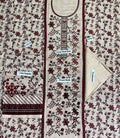 Khaadi Embroidered Printed Linen 3-Piece Suit