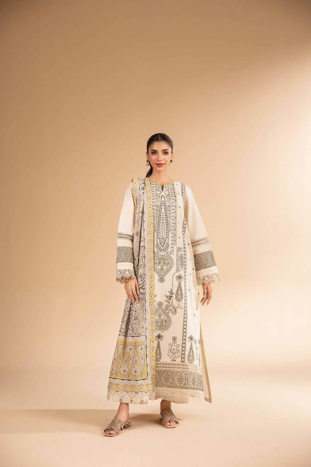 Nishat Digital Printed Linen 3-Piece Suit