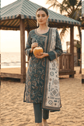 Zesh Digital Printed Cambric Cotton 3 Piece Unstitched Suit