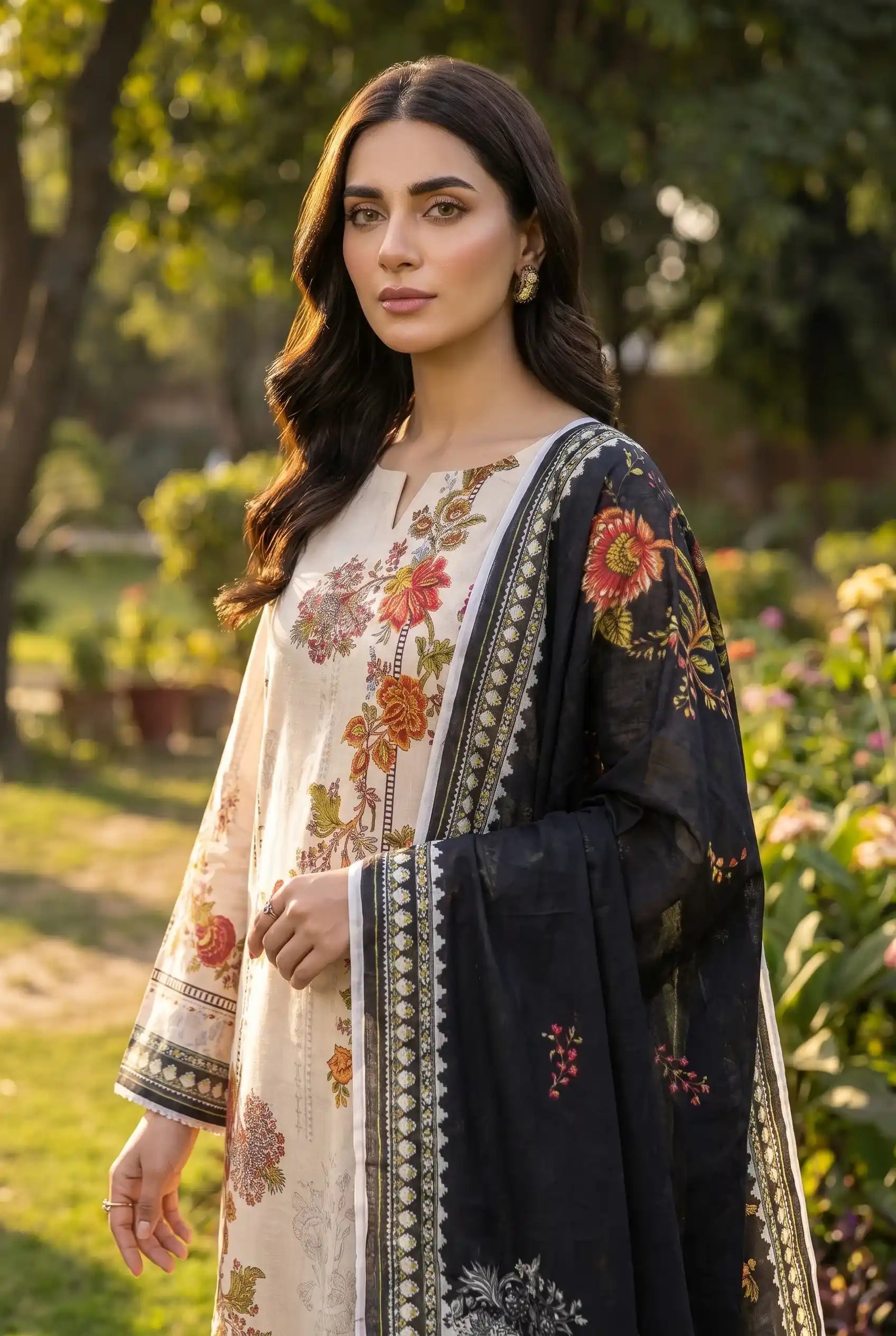 Kayseria - Floral Printed 3-Piece Lawn Suit