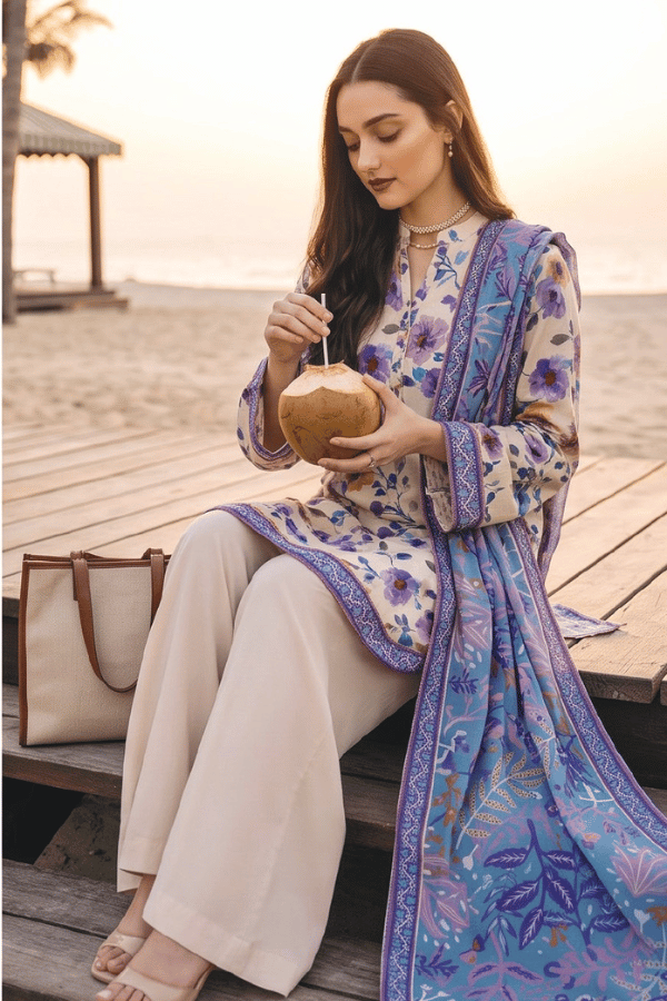 Zesh Digital Printed Cambric Cotton 3 Piece Unstitched Suit