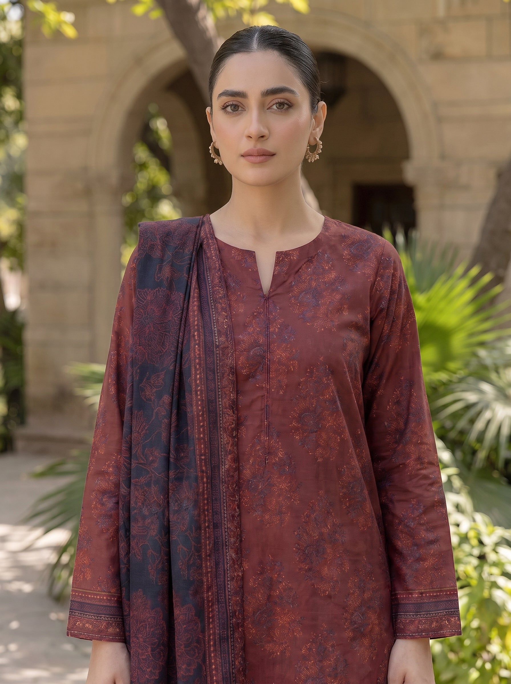 ZESH Printed Lawn 3 Piece Suit