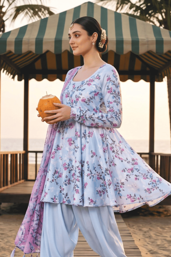 Zesh Digital Printed Cambric Cotton 3 Piece Unstitched Suit