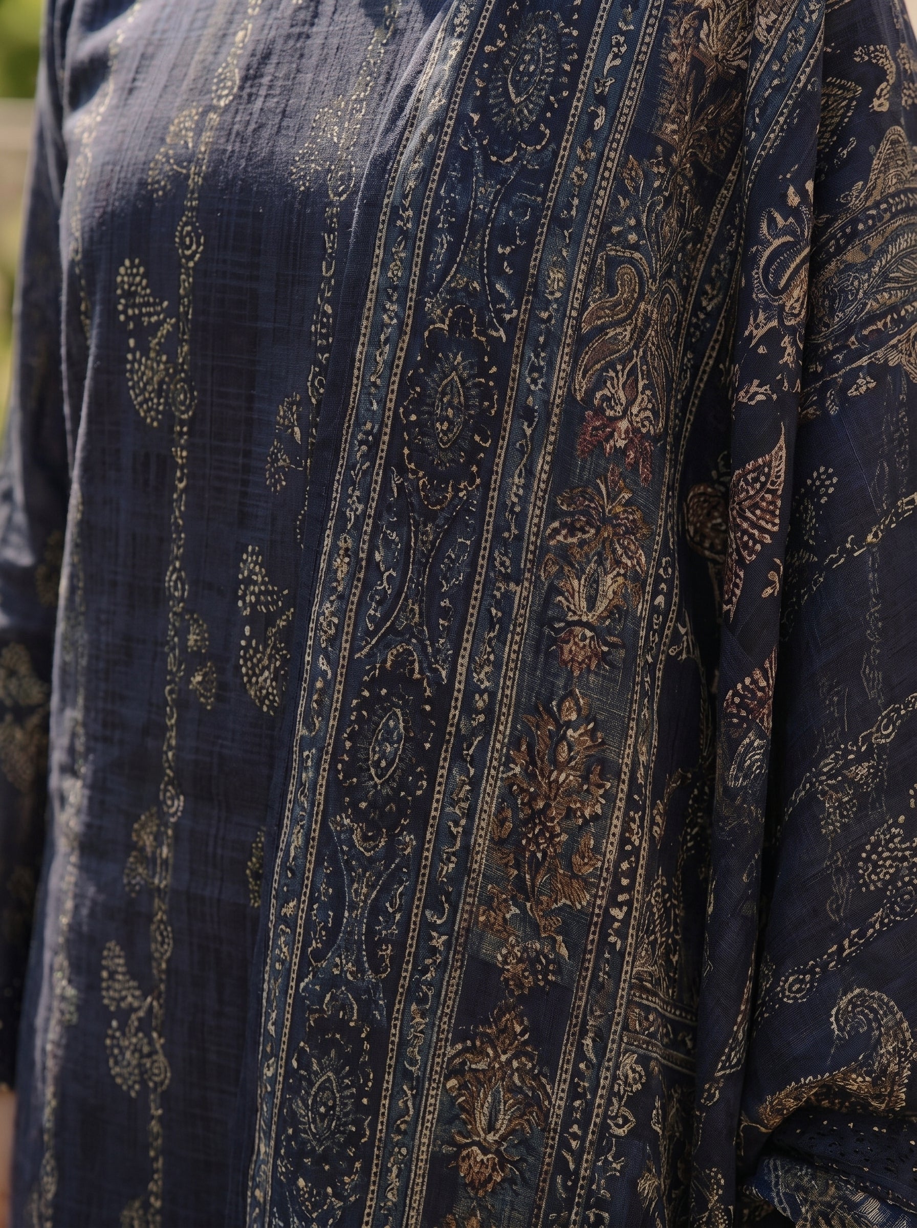 3 Piece Black Lawn Suit