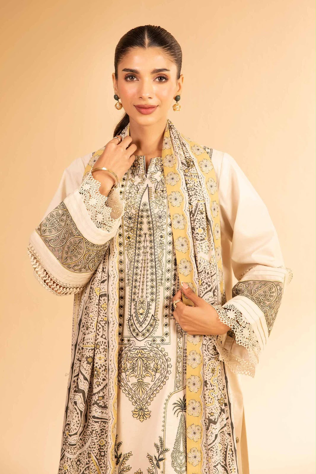 Nishat Digital Printed Linen 3-Piece Suit