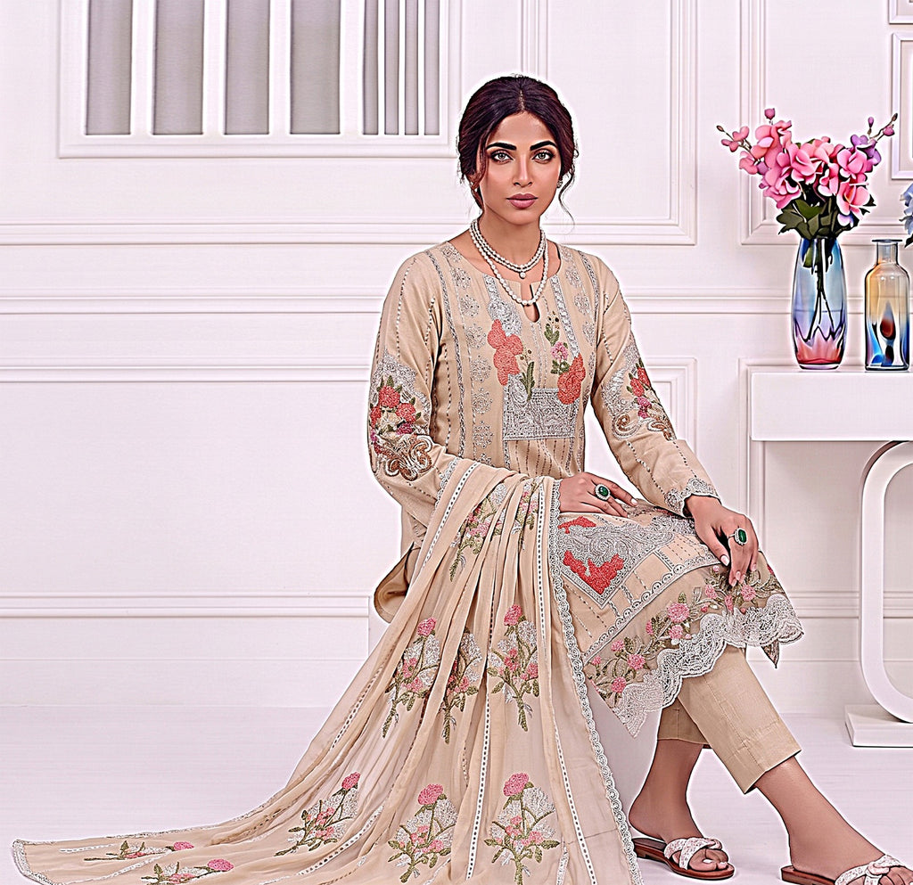 Crimson Embroidered Lawn 3-Piece Suit