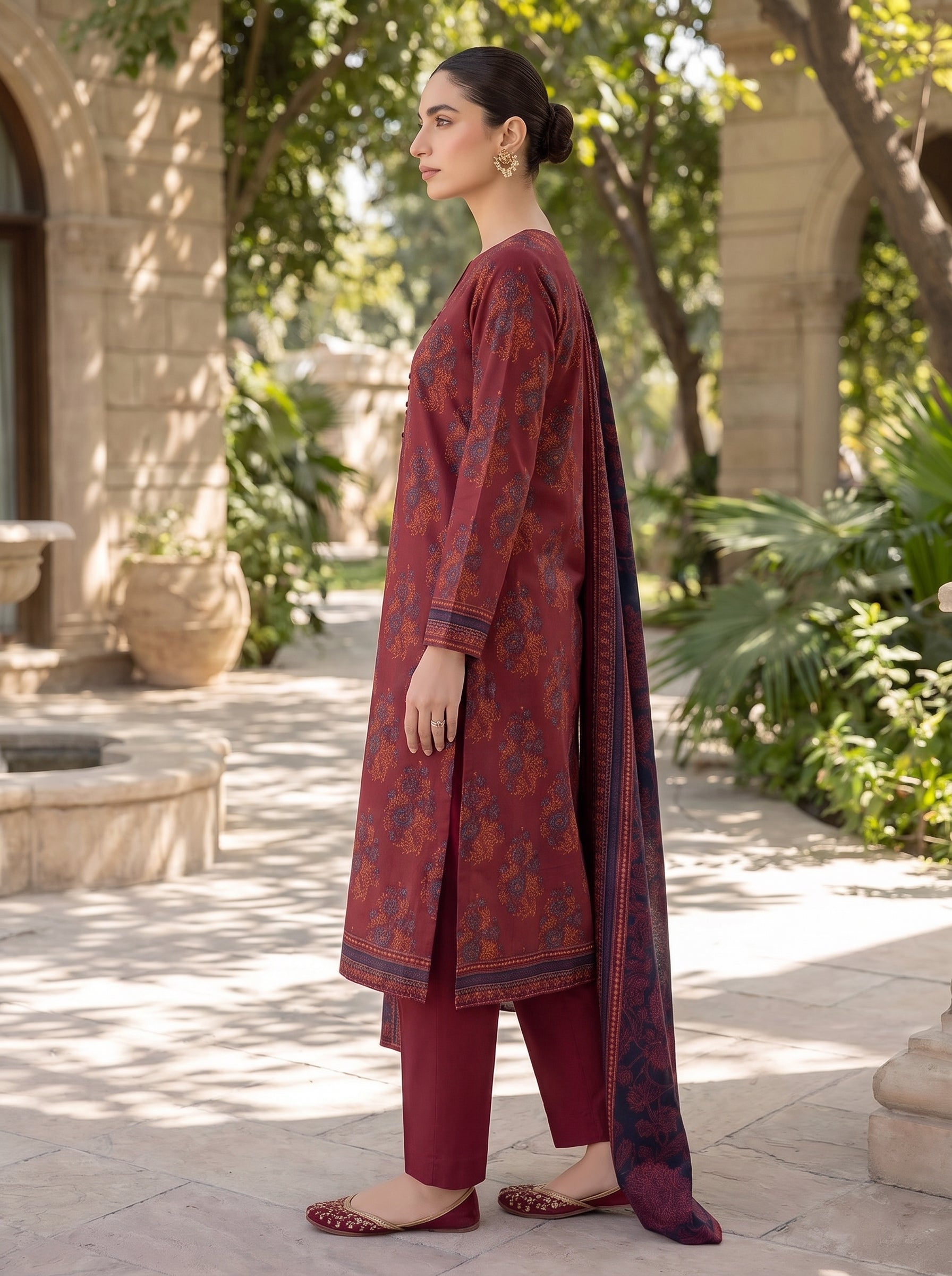 ZESH Printed Lawn 3 Piece Suit
