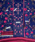 Sapphire Embroidered Printed Linen 3-Piece Suit
