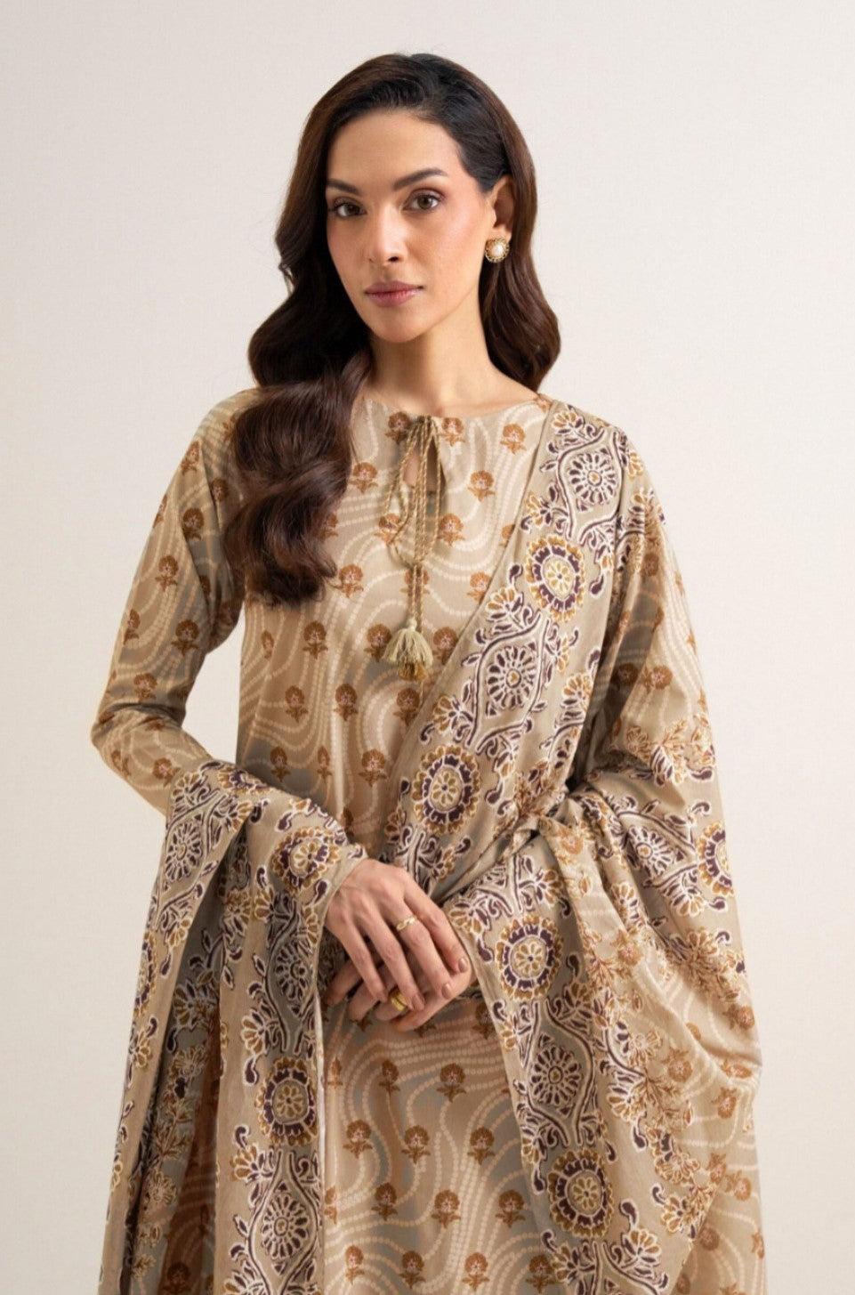 Sapphire 3PC Printed Karandi Suit