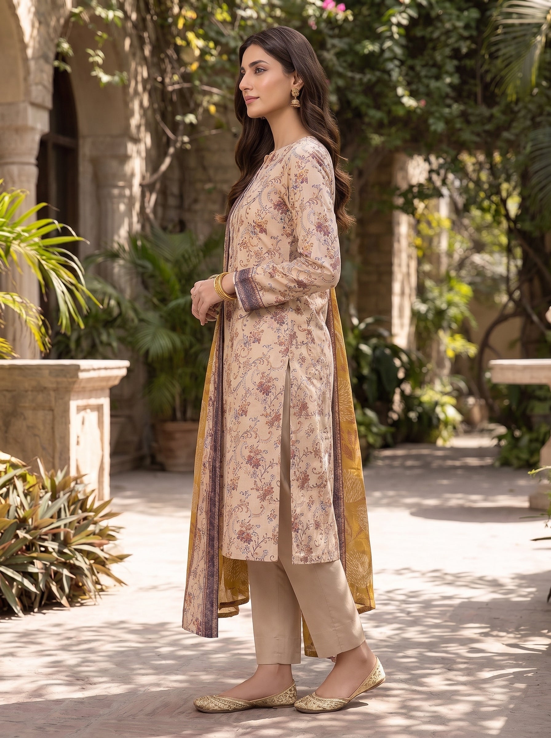 ZESH Printed Lawn 3 Piece Suit