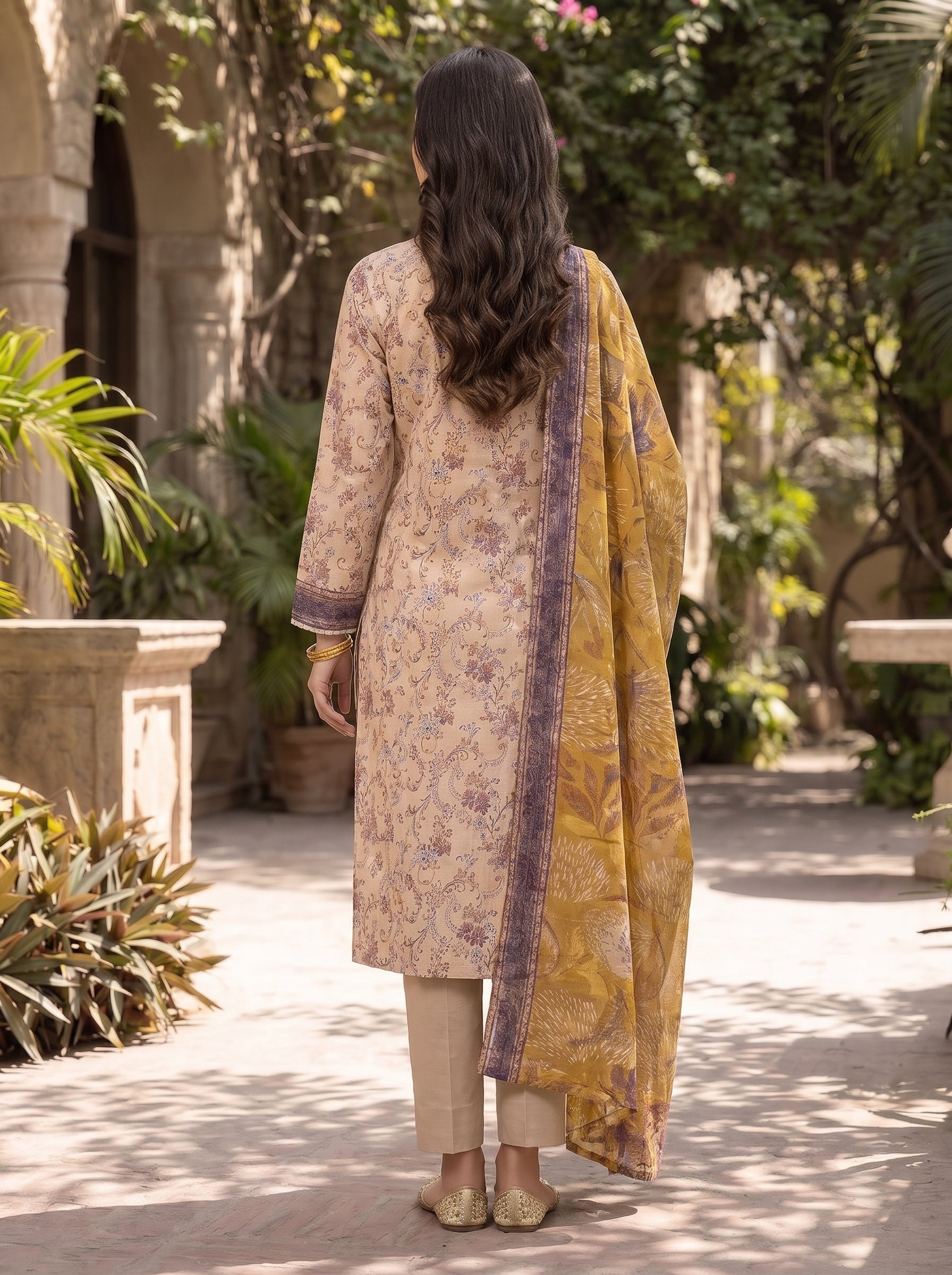 ZESH Printed Lawn 3 Piece Suit