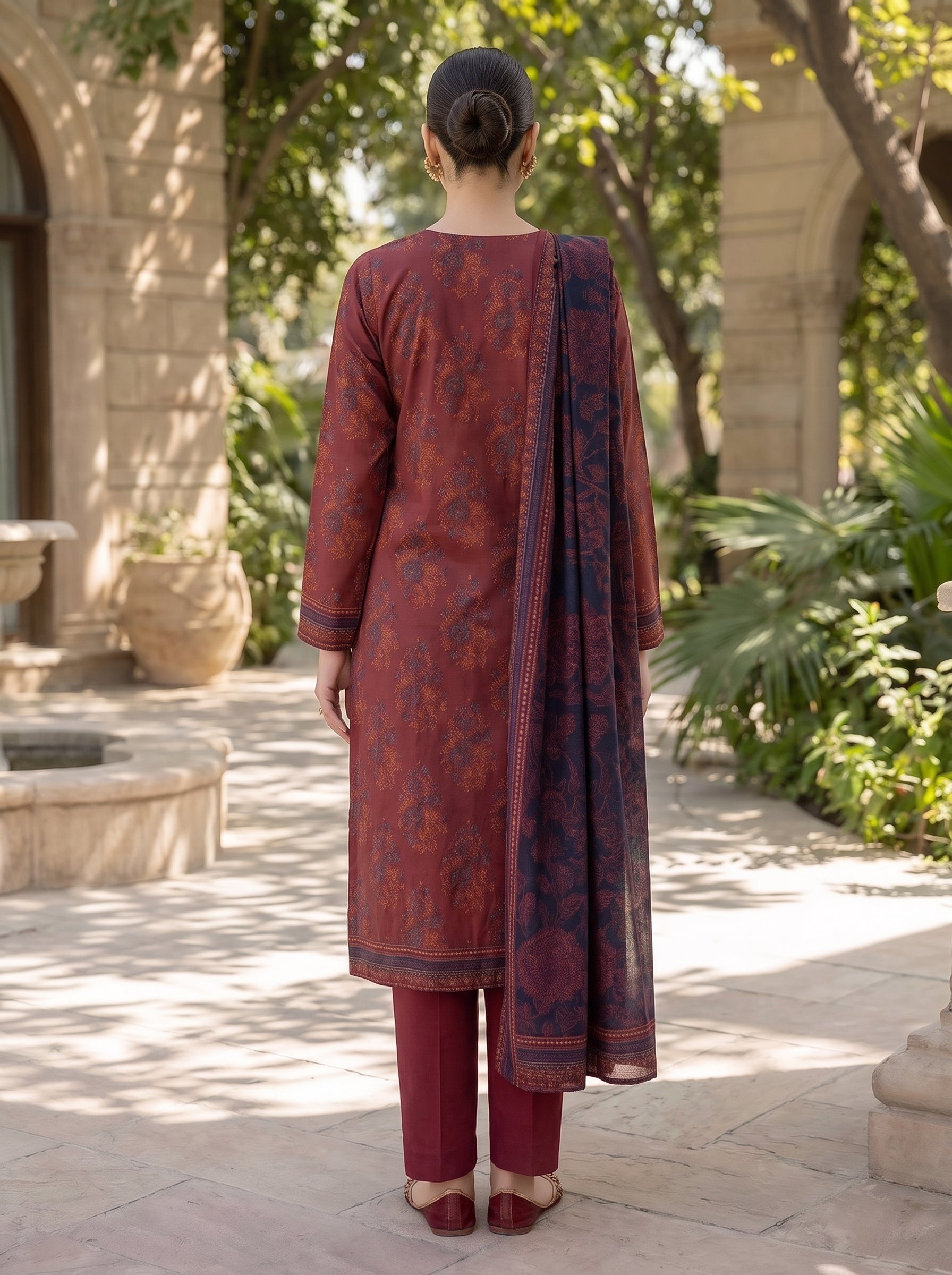 ZESH Printed Lawn 3 Piece Suit
