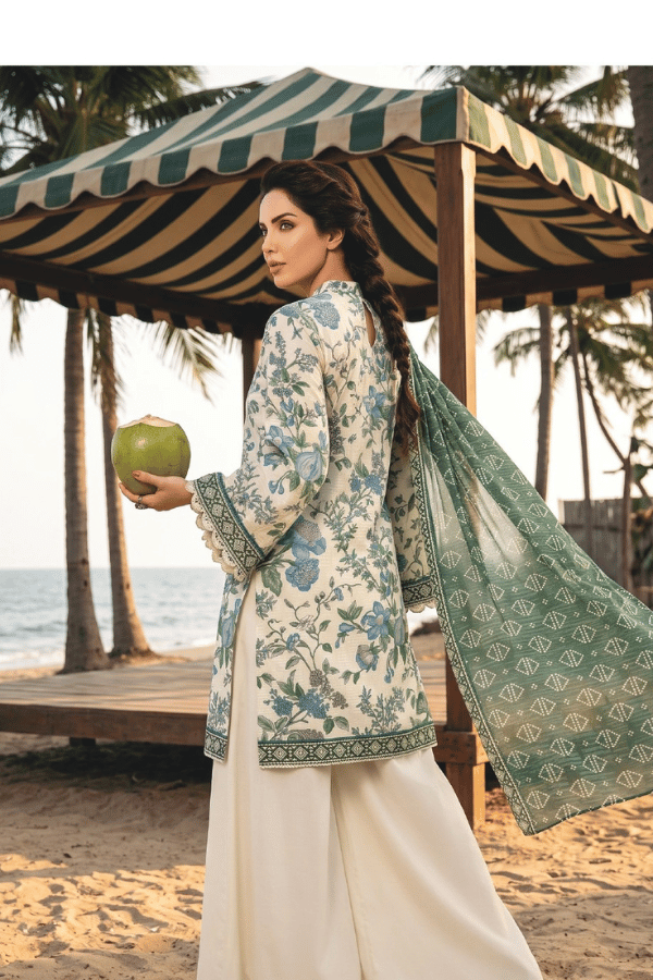 Zesh Digital Printed Cambric Cotton 3 Piece Unstitched Suit