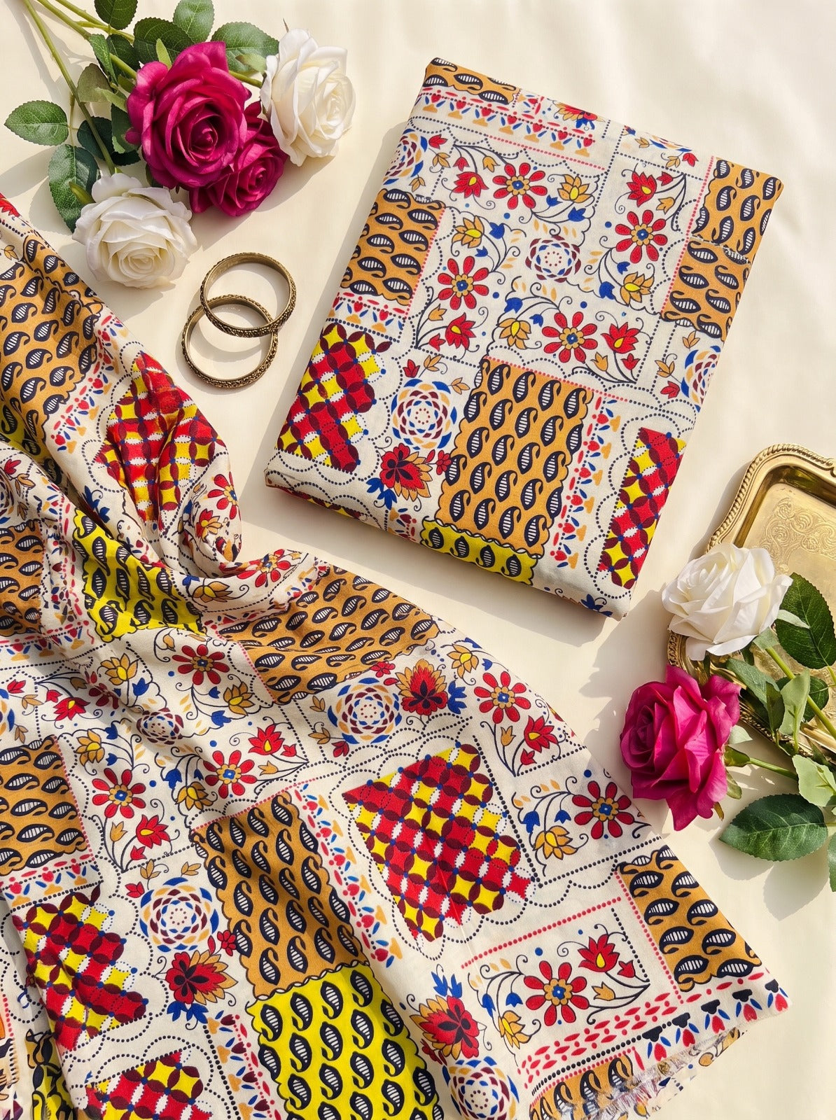Ethnic by Osma Printed Linen 2-Piece Suit