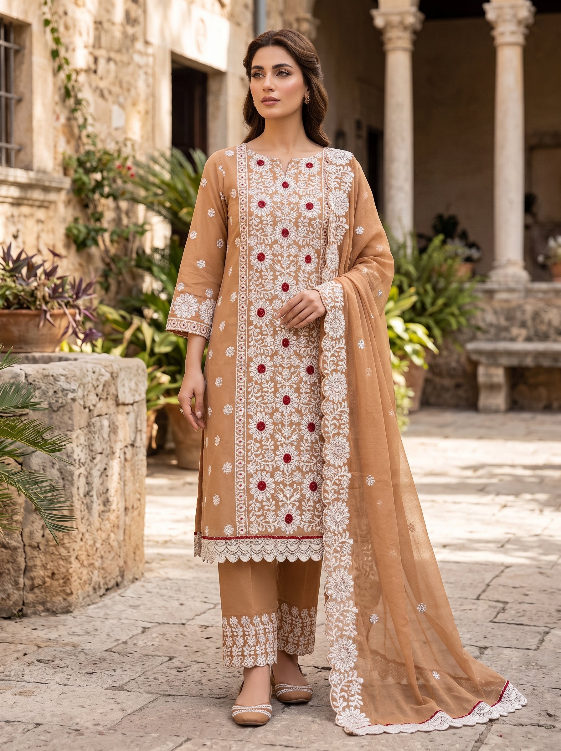 Morning Show Style 3-Piece Unstitched Suit
