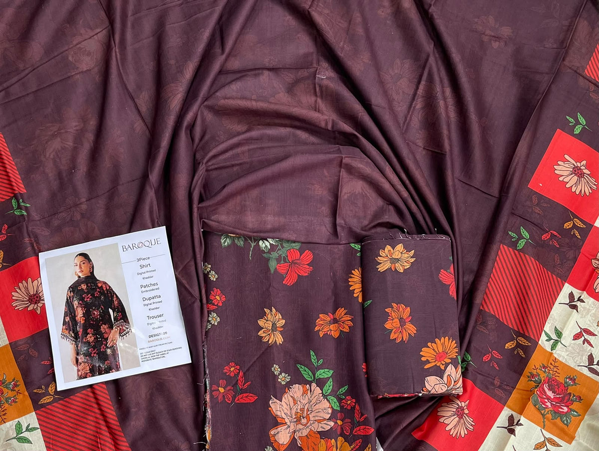 Baroque Printed Khaddar 3-Piece