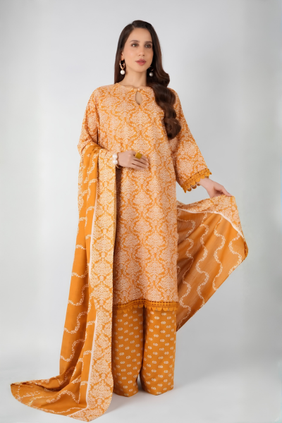 Bareeze Printed Karandi 3-Piece Suit