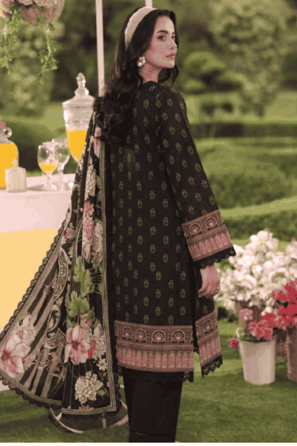 Malhaar Printed Linen 3 Piece Unstitched Suit
