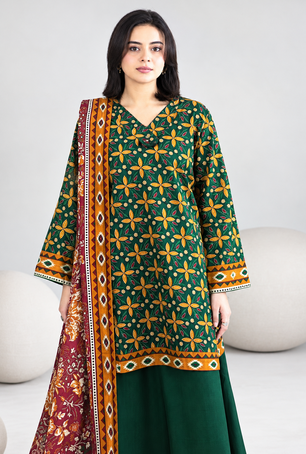 Nishat Digital Printed Linen 3-Piece Suit