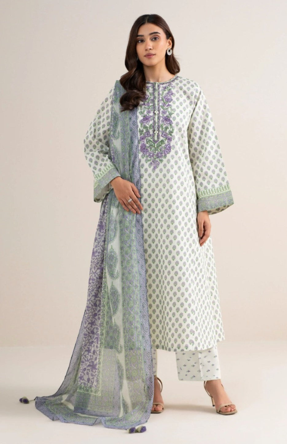 Sapphire 3PC Printed Karandi Suit