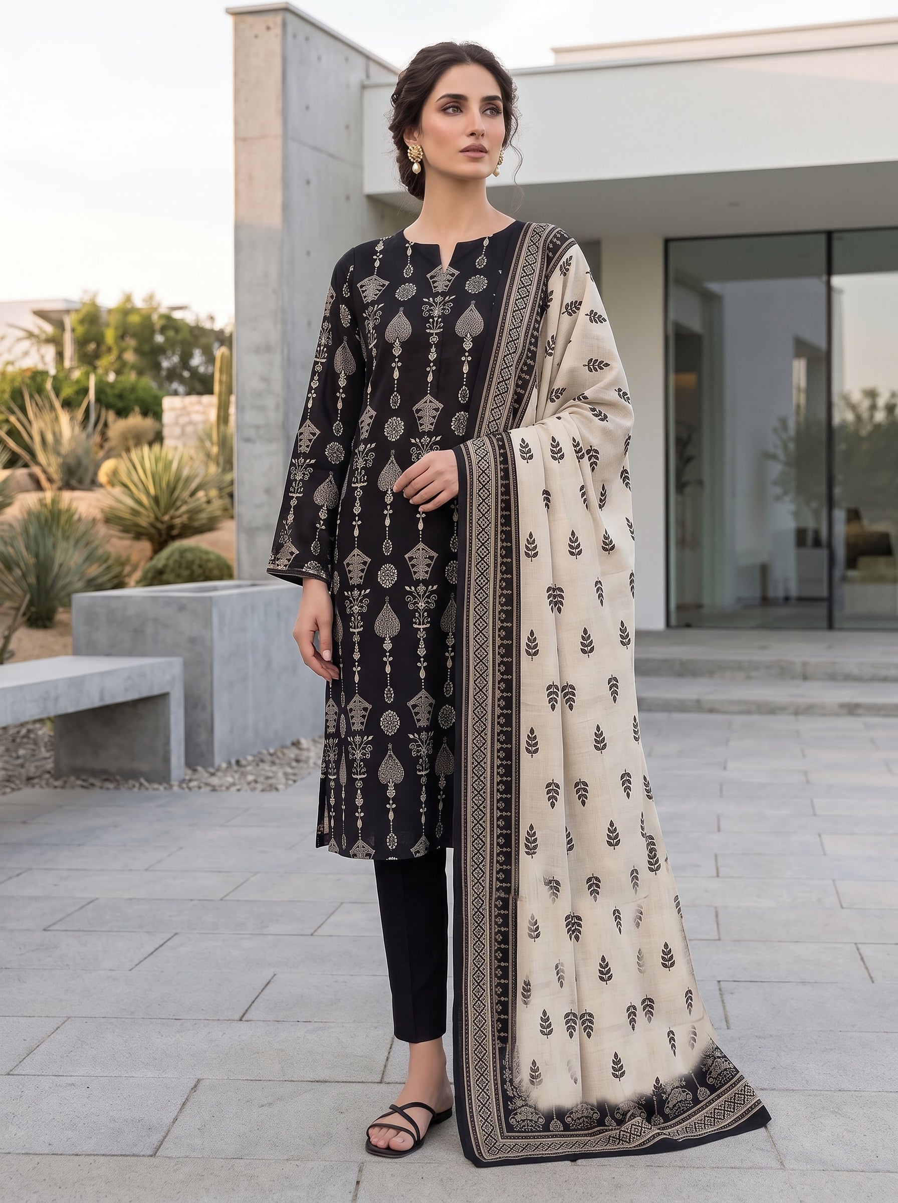 Zesh Printed Lawn 3 Piece Suit