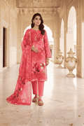 Alkaram Printed Slub Linen 3 Piece Unstitched Suit