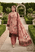 Alkaram Printed Slub Linen 3 Piece Unstitched Suit
