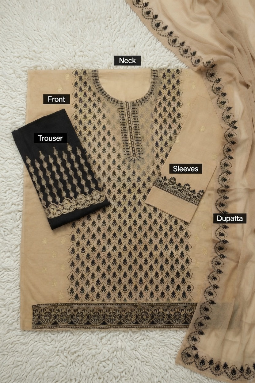 Morning Show Style 3 Piece Embroidered Suit