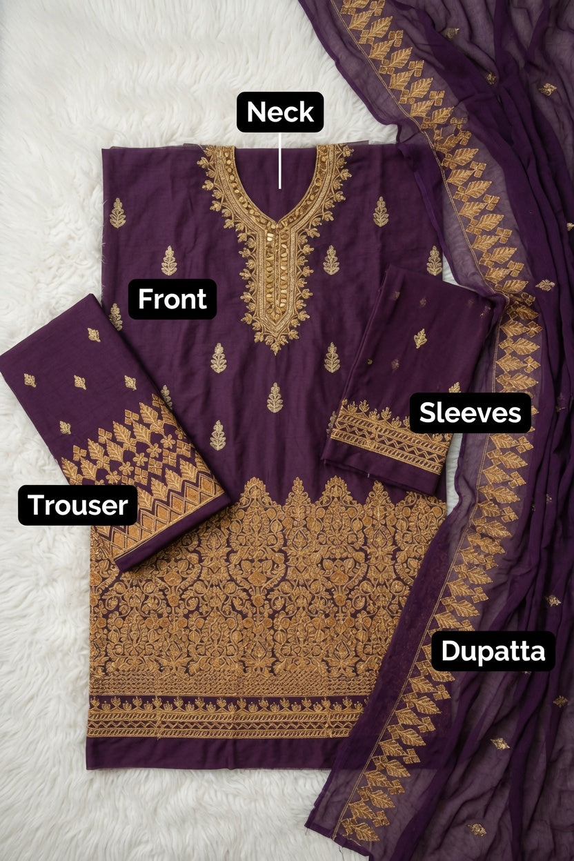 Morning Show Style 3 Piece Embroidered Suit