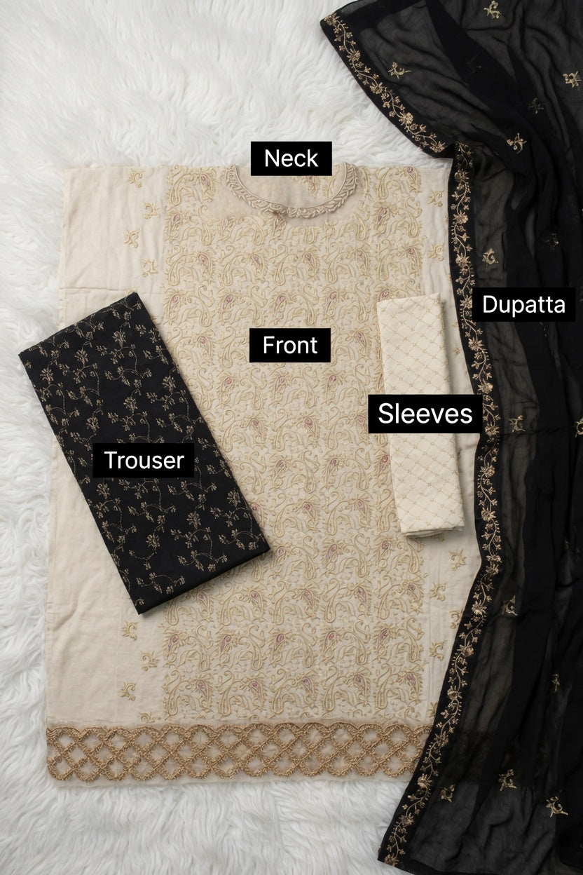 Morning Show Style 3 Piece Embroidered Suit