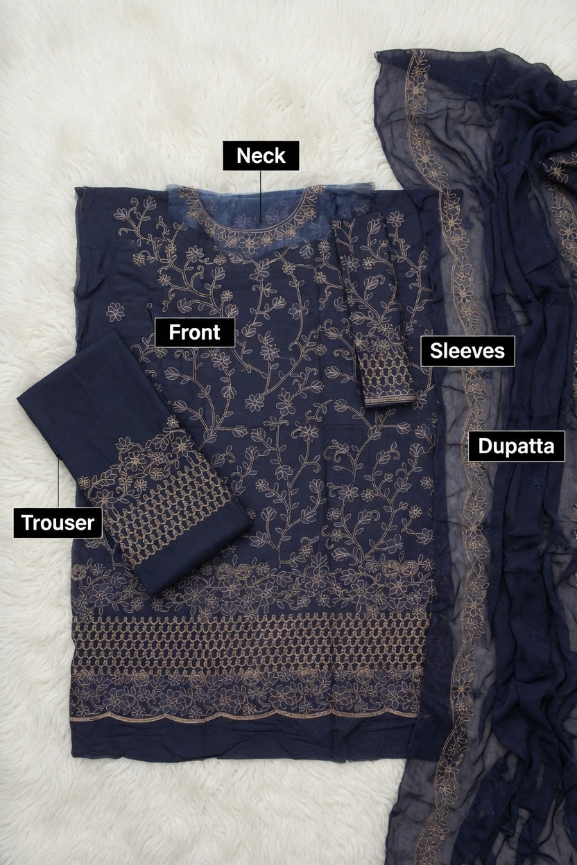 Morning Show Style 3 Piece Embroidered Suit