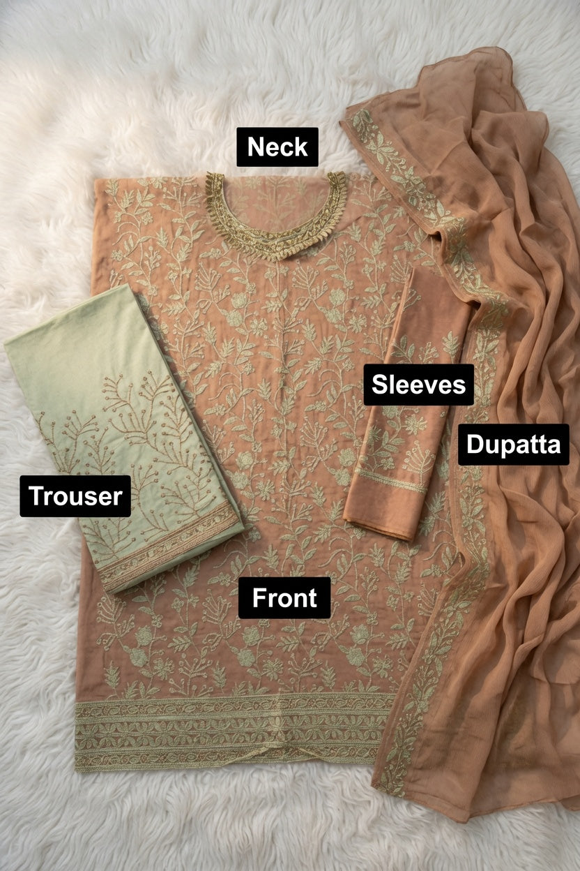 Morning Show Style 3 Piece Embroidered Suit