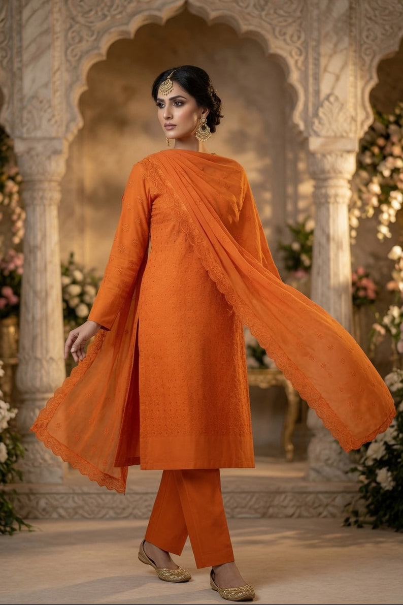 Morning Show Style 3 Piece Embroidered Suit