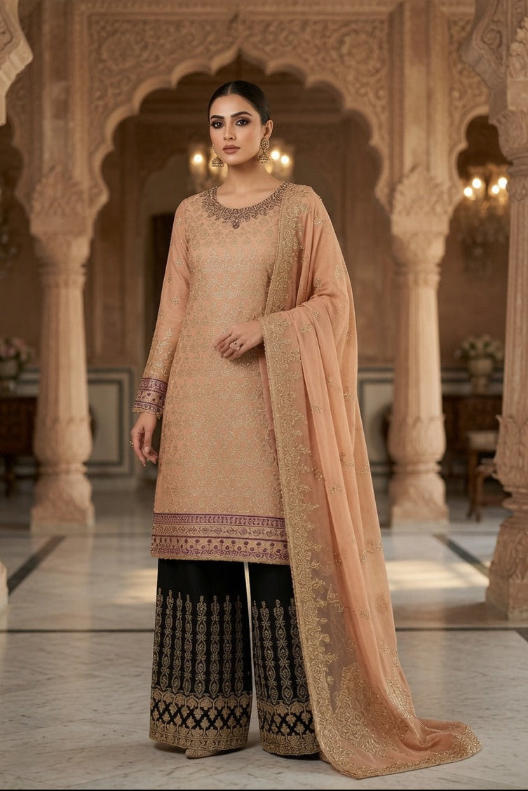 Morning Show Style 3 Piece Embroidered Suit
