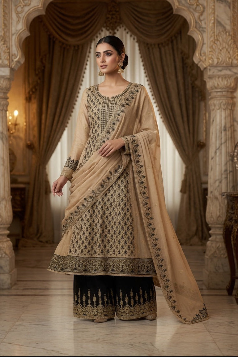 Morning Show Style 3 Piece Embroidered Suit