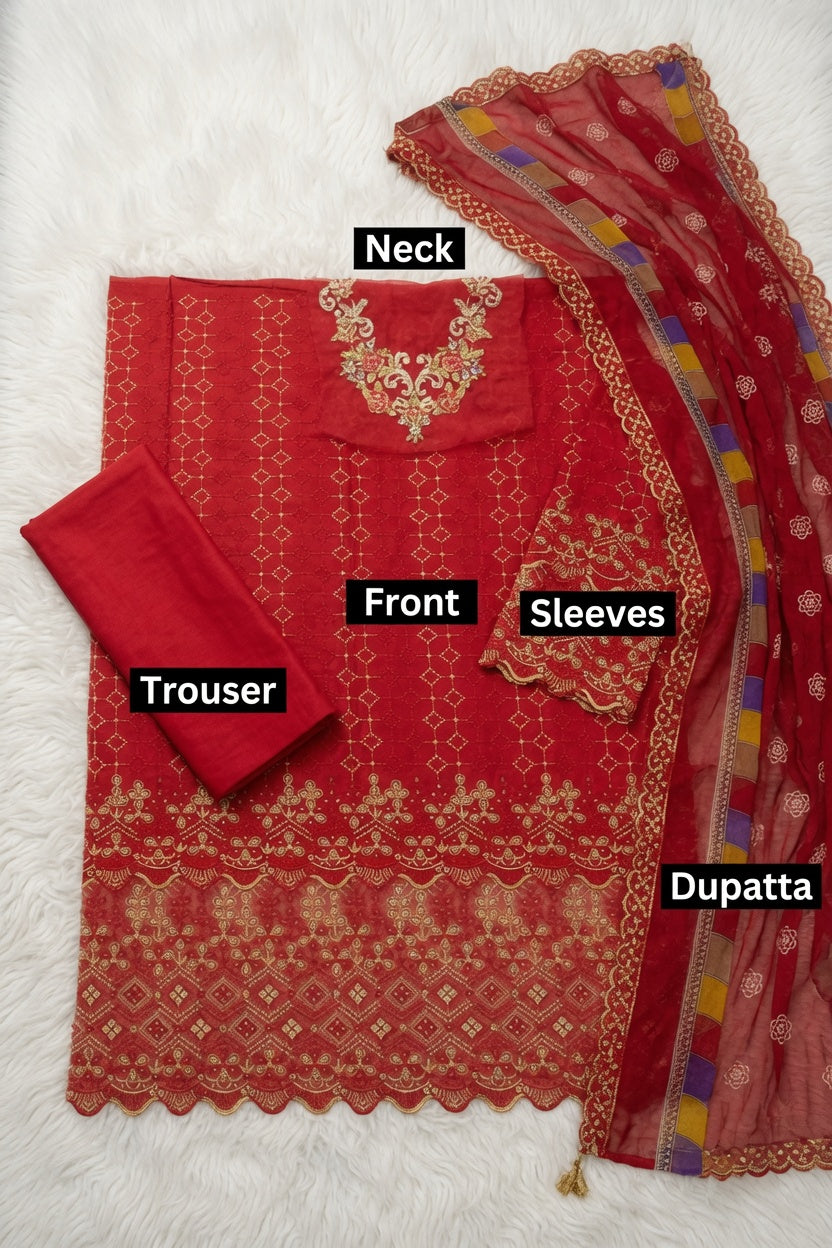 Morning Show Style 3 Piece Embroidered Suit