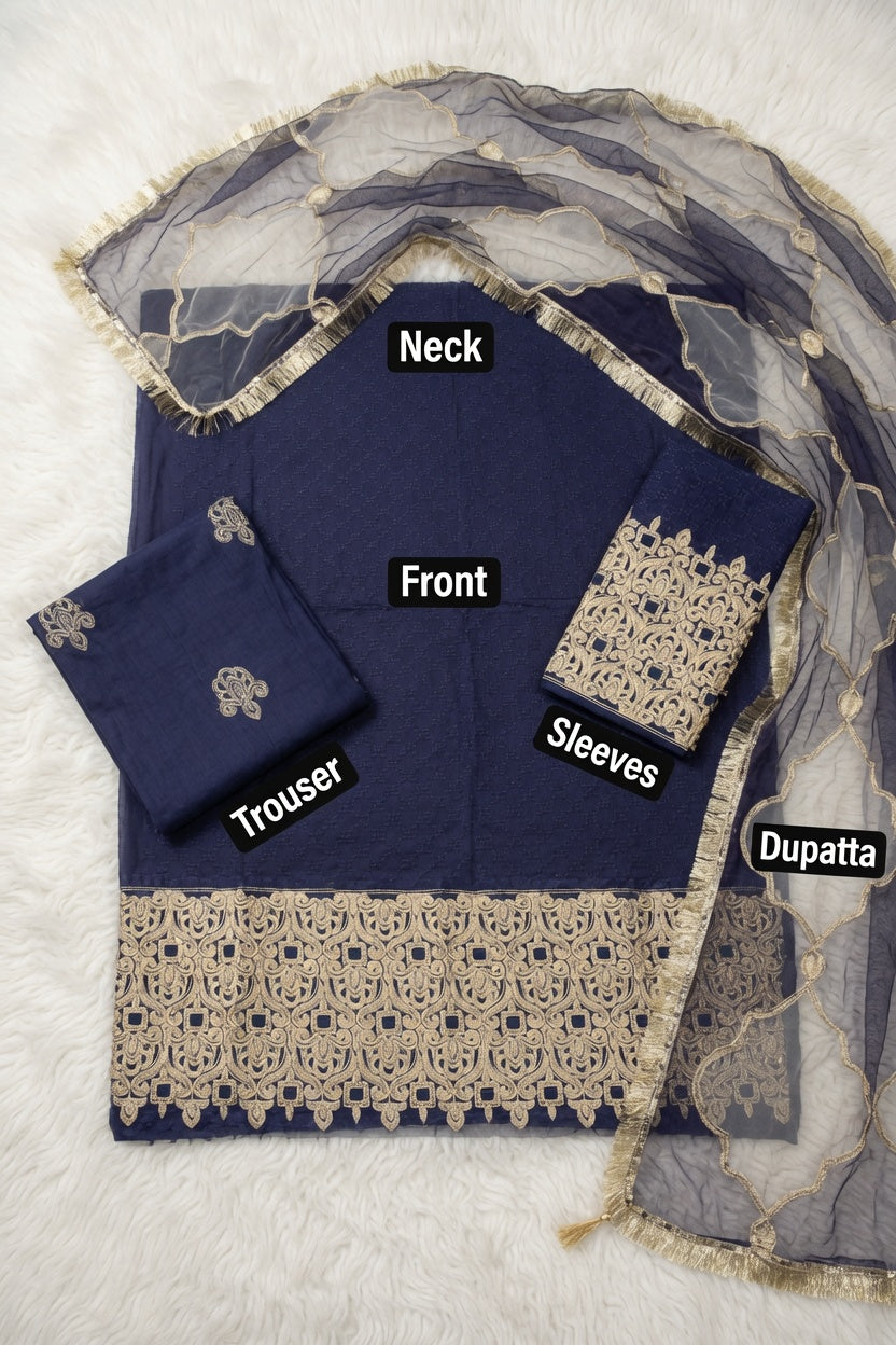 Morning Show Style 3 Piece Embroidered Suit