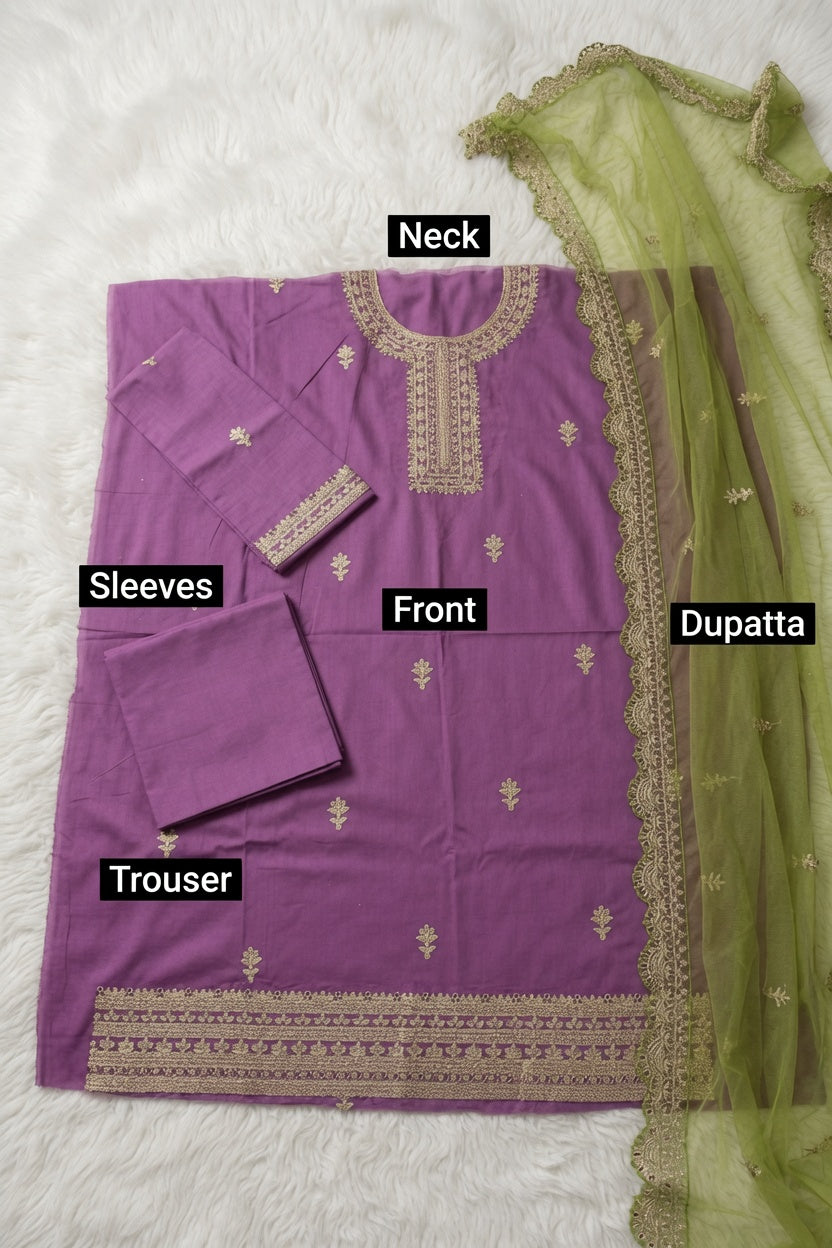 Morning Show Style 3 Piece Embroidered Suit